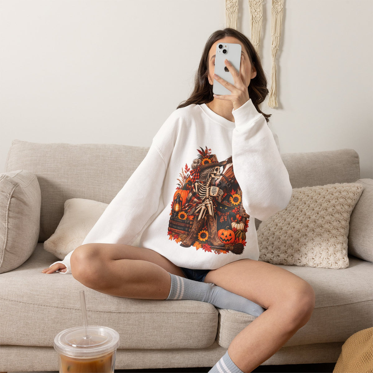 Western Horse Halloween Sweatshirt | Spooky Equestrian Fall Graphic