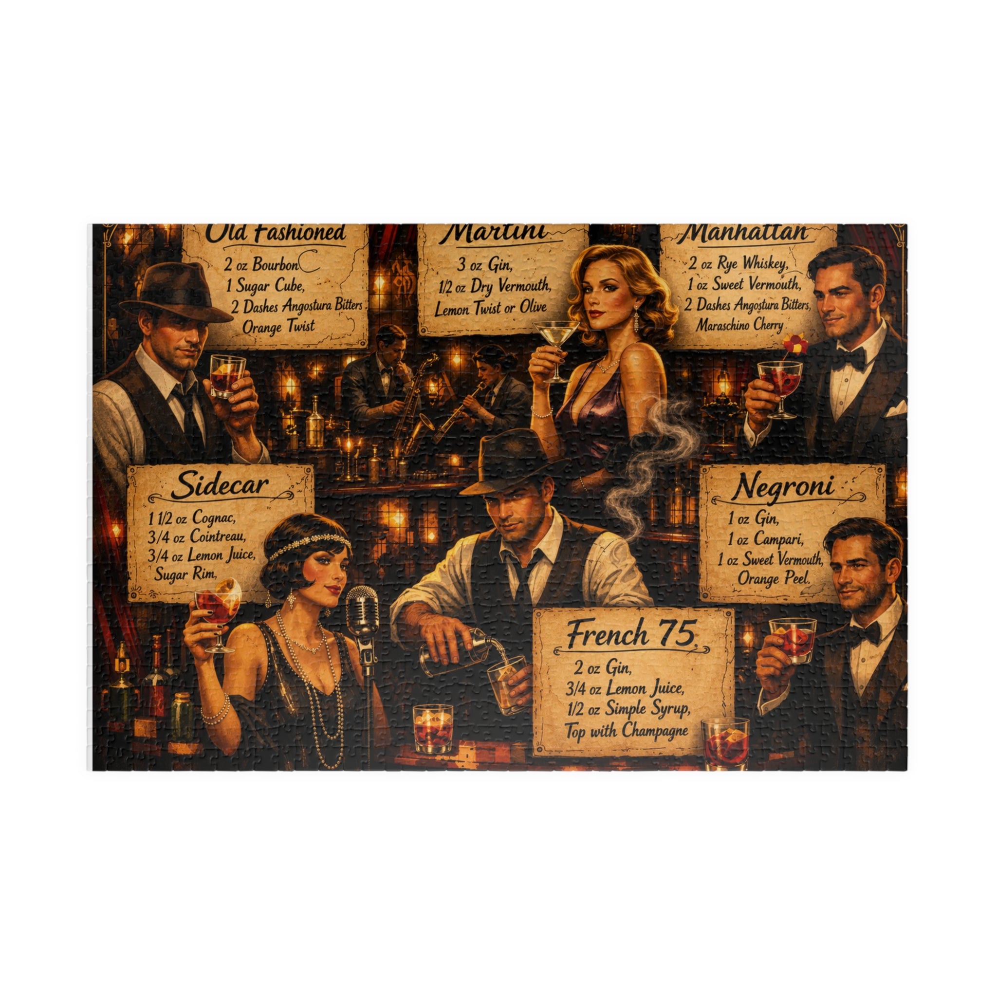 Retro cocktail bar jigsaw puzzle artwork