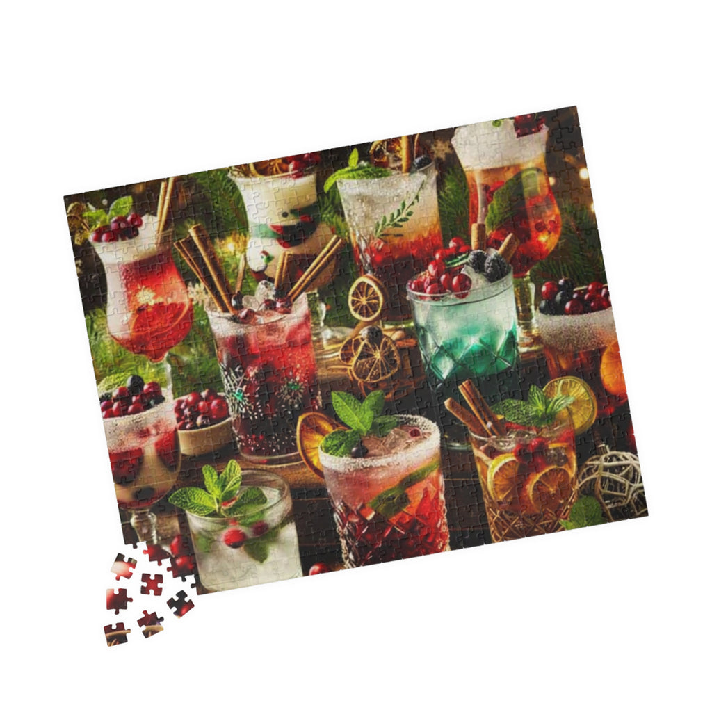 Holiday Cocktails Puzzle 520 Piece | Festive Drinks Jigsaw Puzzle
