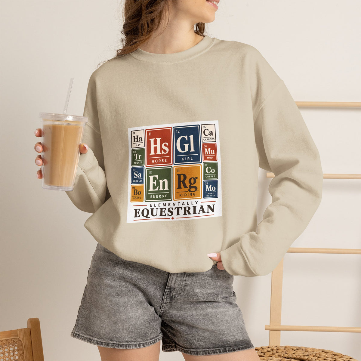 Periodic Table Equestrian Energy Crewneck Sweatshirt