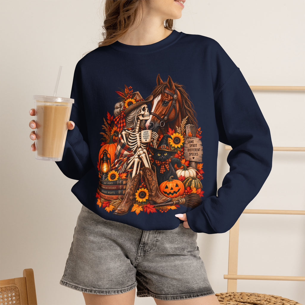 Western Horse Halloween Sweatshirt | Spooky Equestrian Fall Graphic