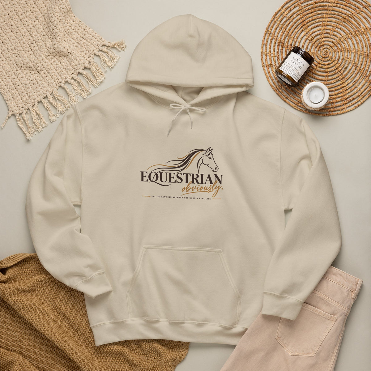 Equestrian Riding Hoodie — Horse Riding Logo Pullover