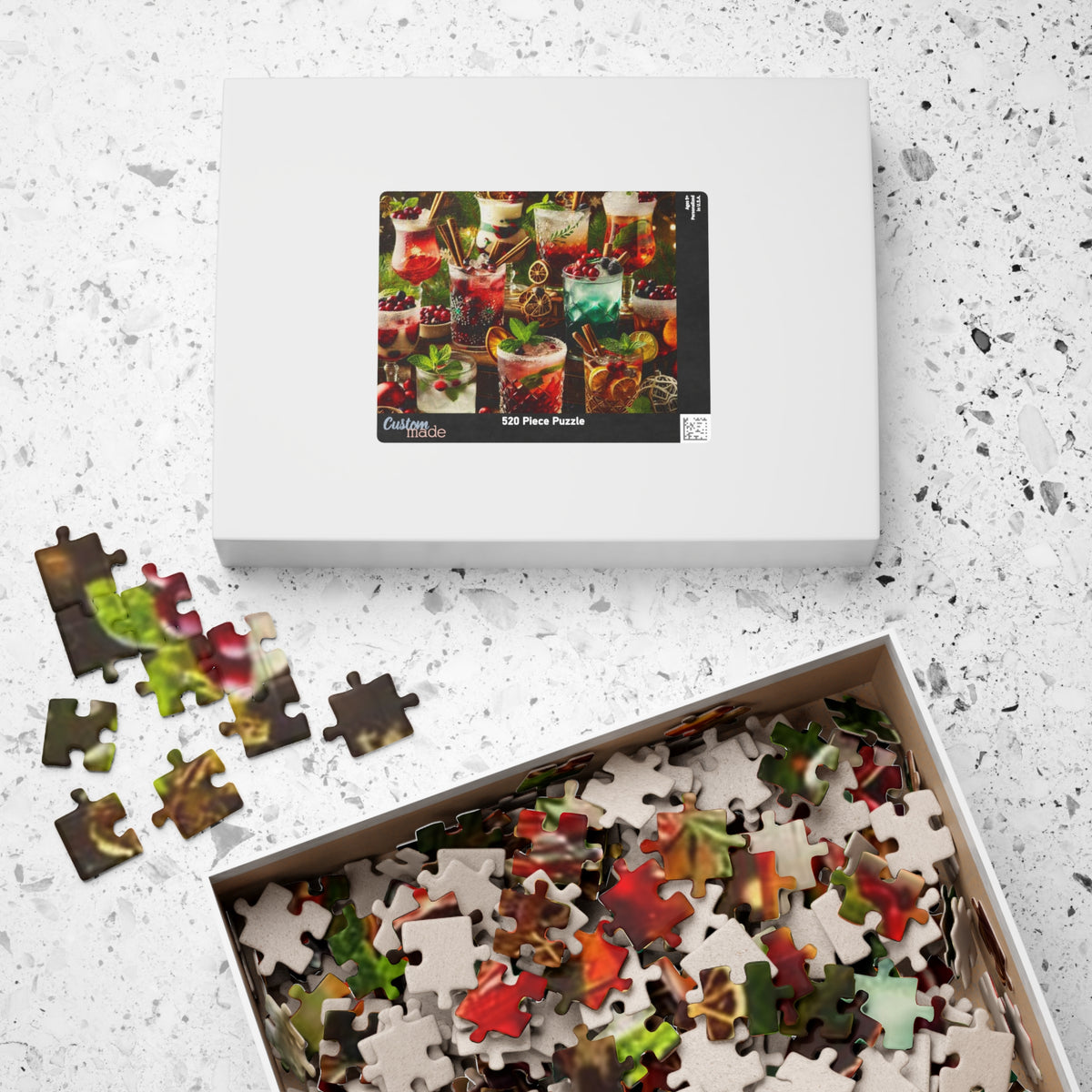Holiday Cocktails Puzzle 520 Piece | Festive Drinks Jigsaw Puzzle
