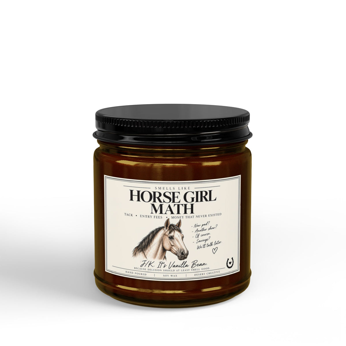 Horse Girl Math Vanilla Bean Candle – Funny Equestrian Gift
