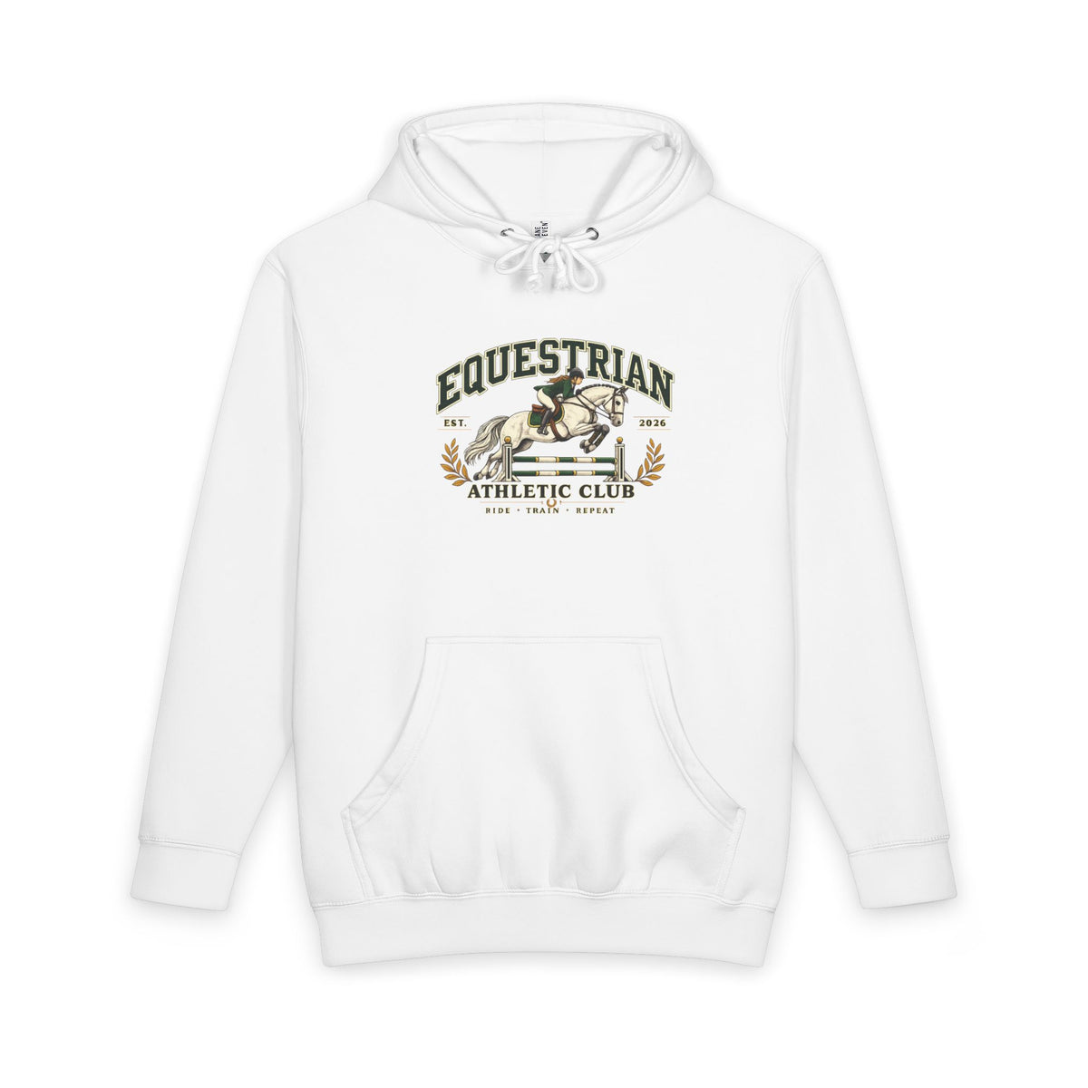 Equestrian Athletic Club hoodie with vintage horse crest
