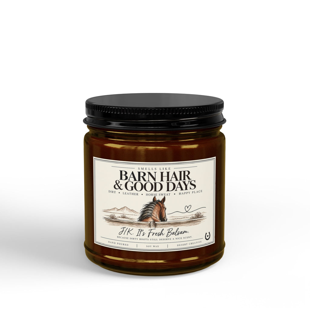 Barn Hair & Good Days Fresh Balsam Candle – Funny Equestrian Gift