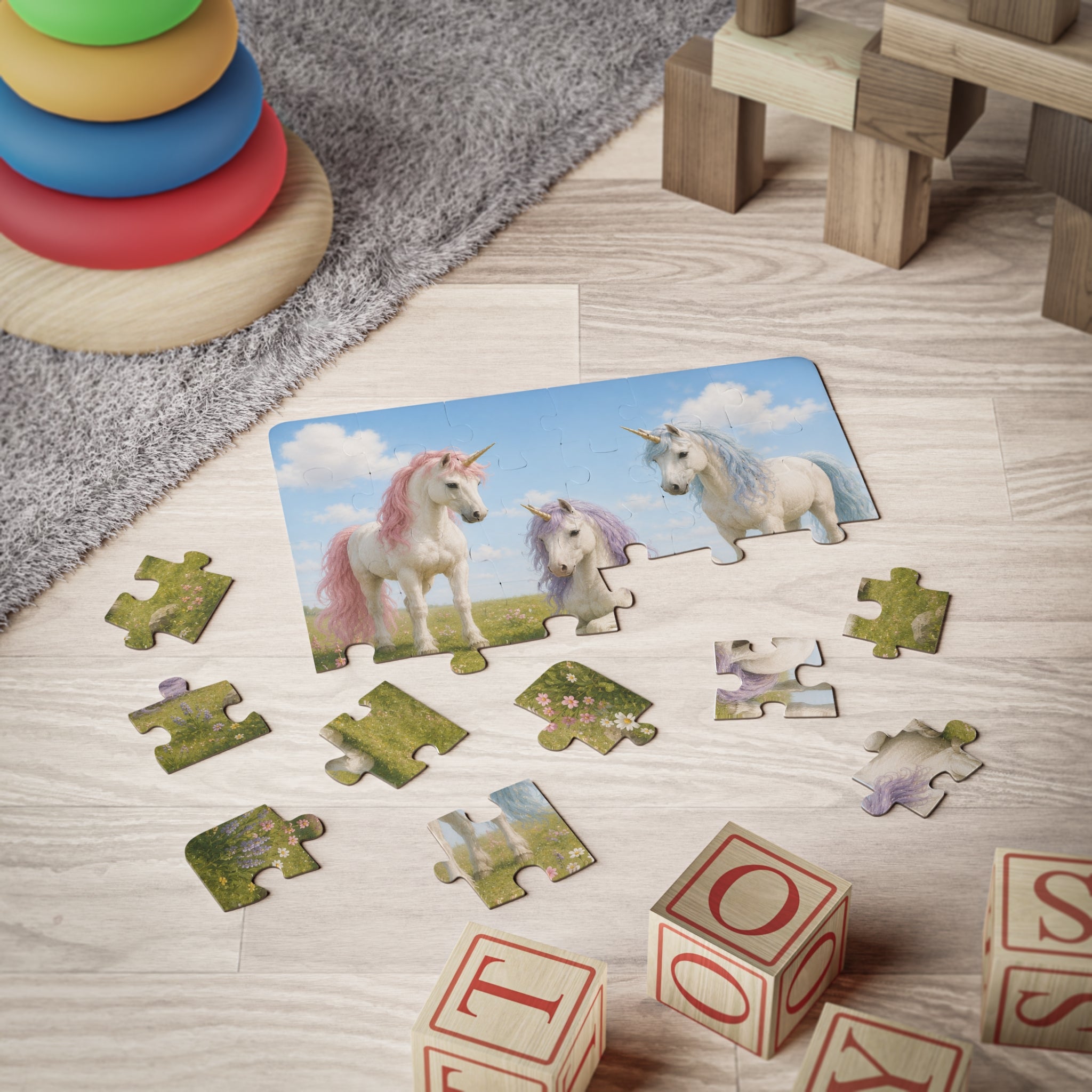 Unicorn Trio 30-piece pastel kids puzzle