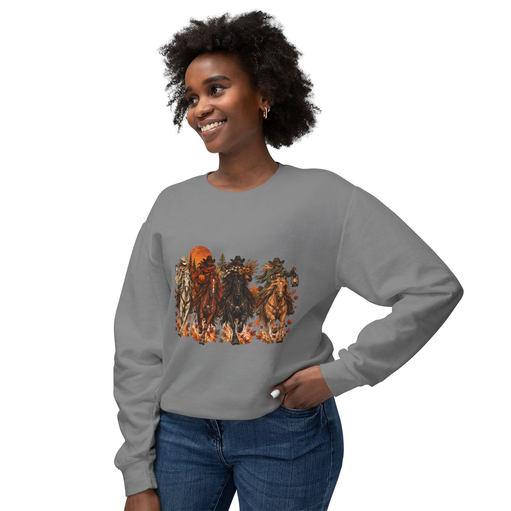 Fall Horse Sweatshirt, Western Cowgirl Autumn Crewneck, Horse Lover Gift, Equestrian Fall Sweatshirt