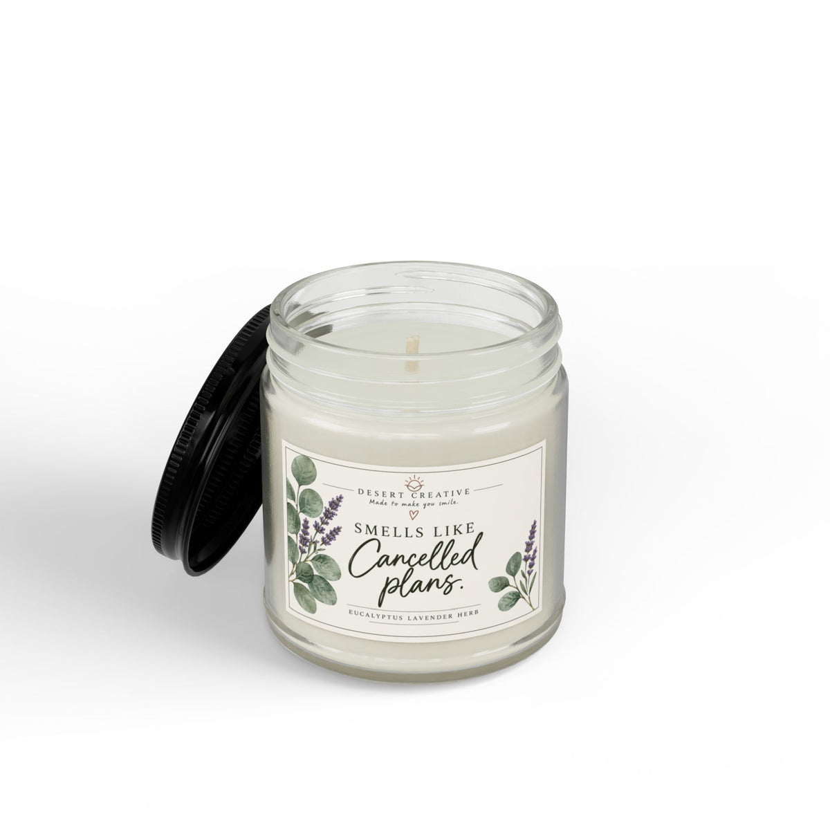 Smells Like Cancelled Plans Candle – Funny Eucalyptus Lavender Scented Candle