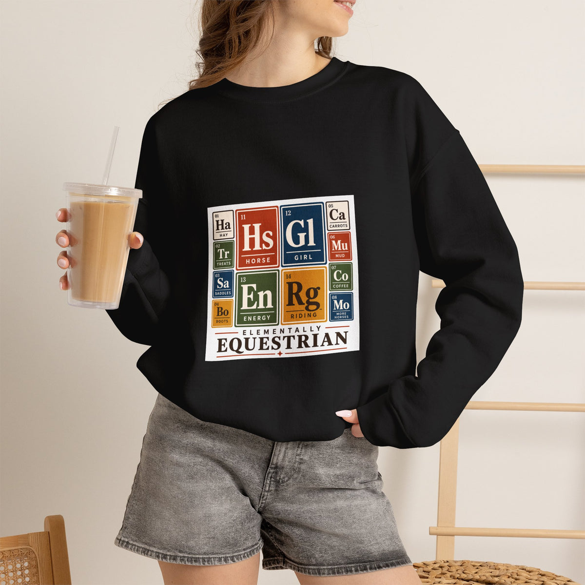 Periodic Table Equestrian Energy Crewneck Sweatshirt
