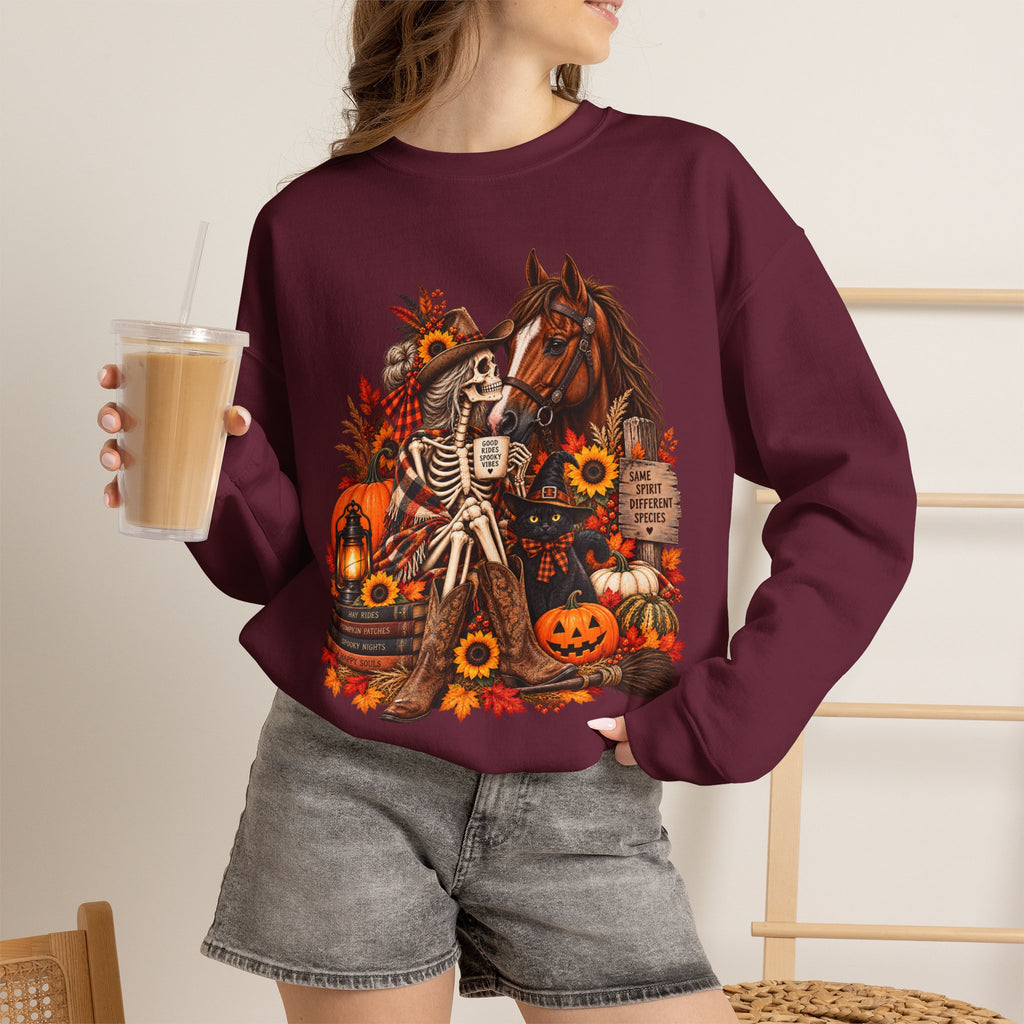 Western Horse Halloween Sweatshirt | Spooky Equestrian Fall Graphic