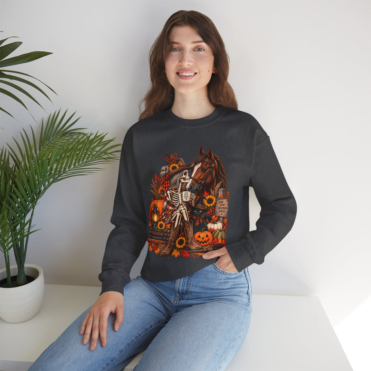 Western Horse Halloween Sweatshirt | Spooky Equestrian Fall Graphic