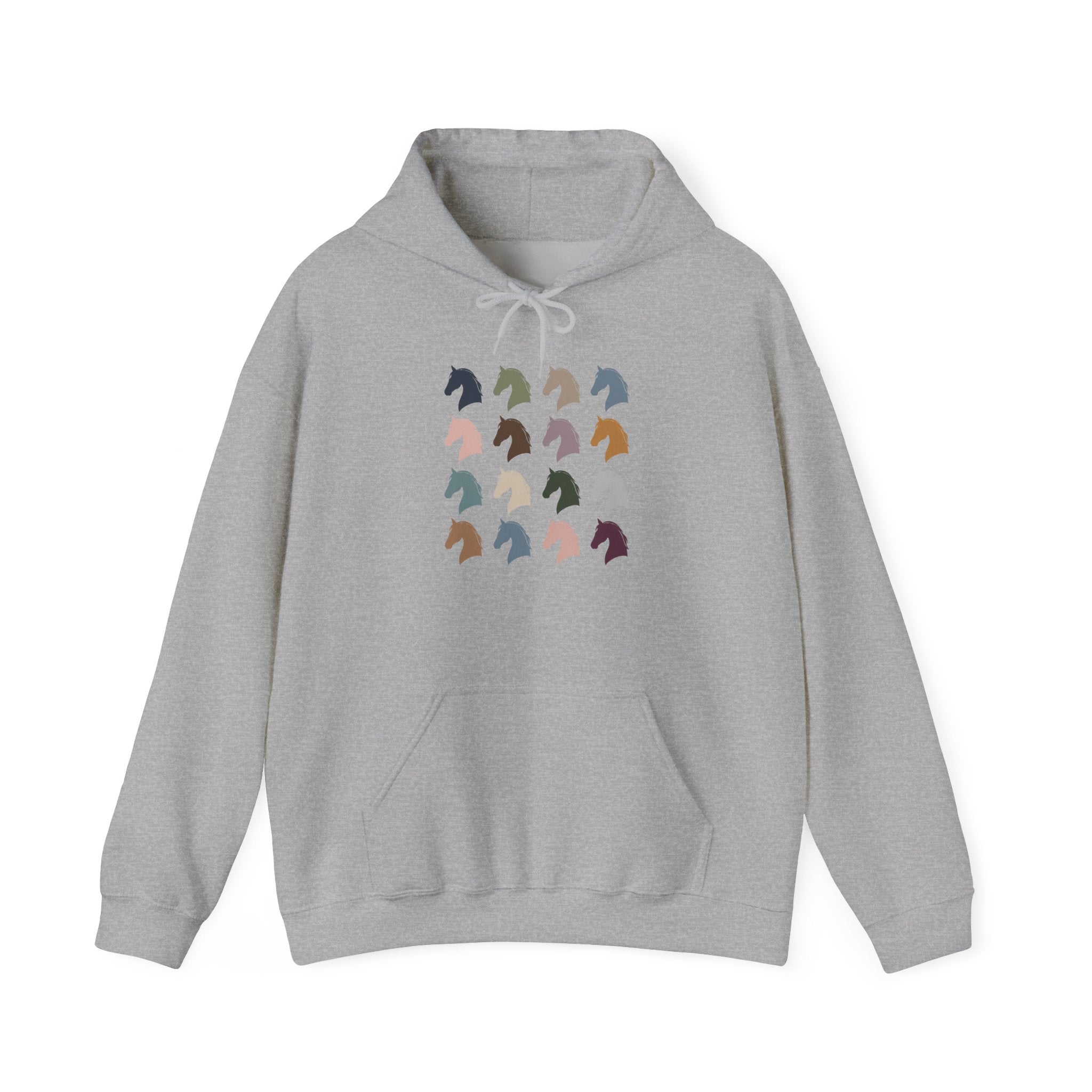 Minimal horse head pattern hoodie in pastel tones