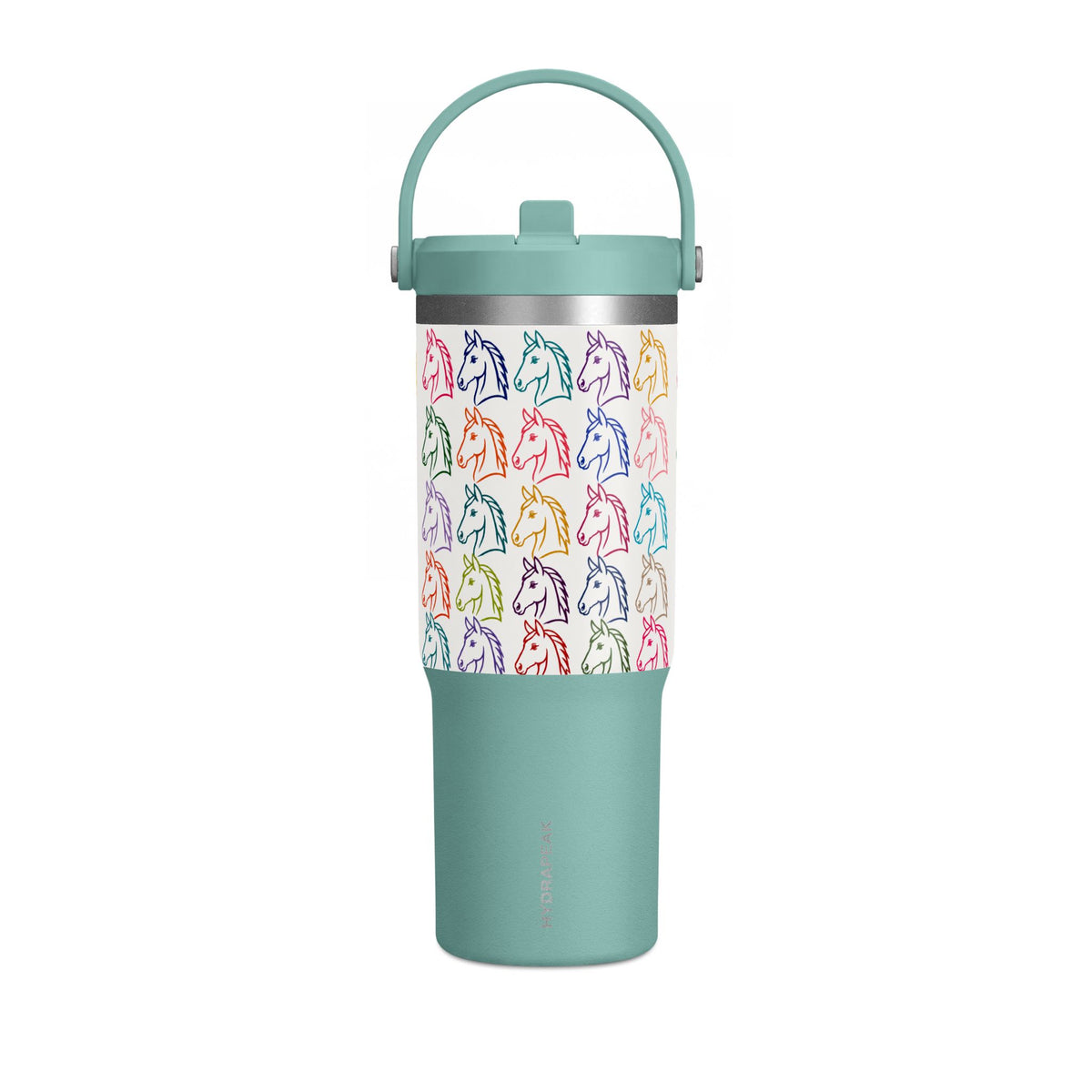 32oz Horse Head Pattern Travel Tumbler – Colorful Pastel Horse Design, Insulated Nomad Cup