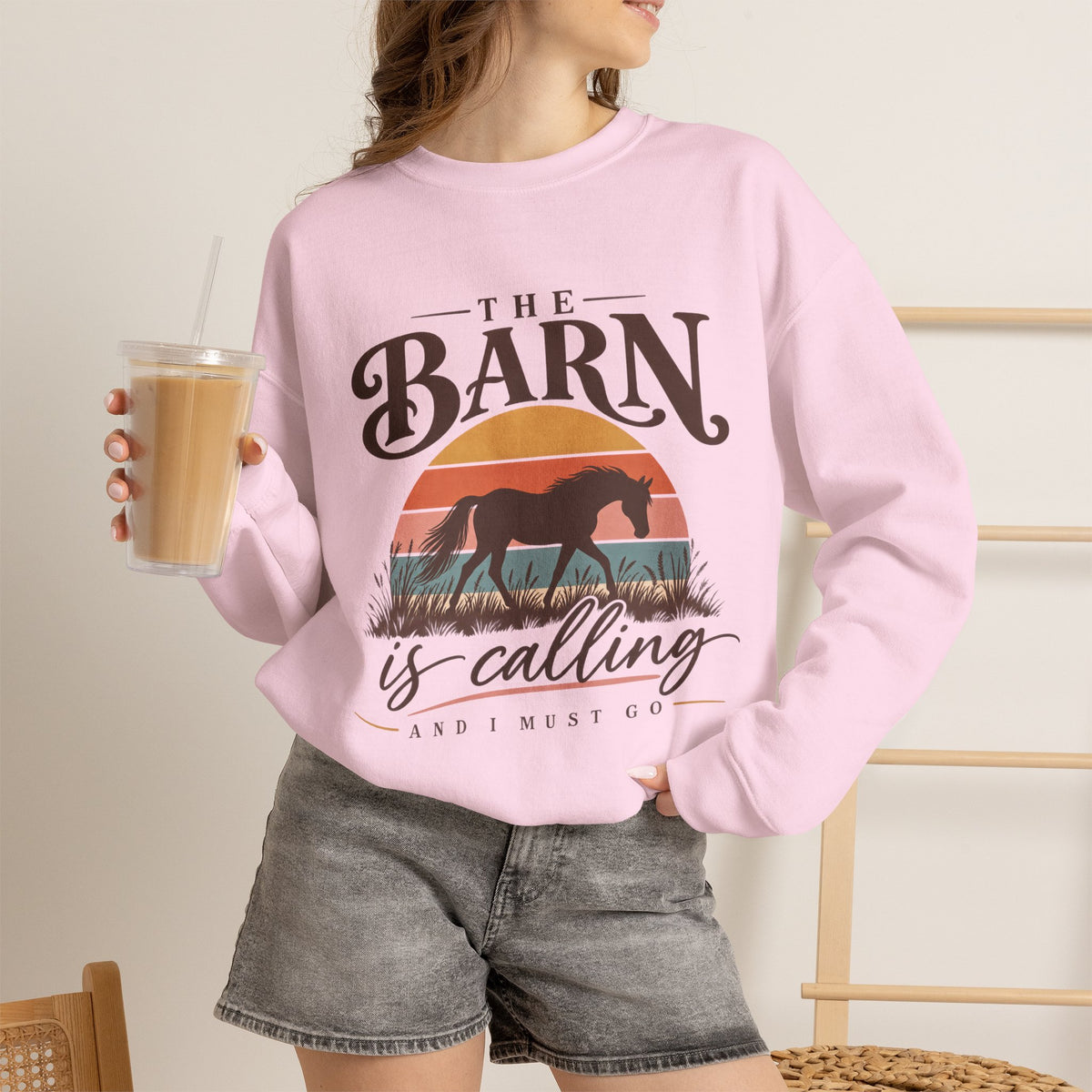 Horse Lover Sweatshirt, The Barn Is Calling Horse Sweatshirt, Equestrian Gift, Horse Girl Shirt, Barn Life Sweatshirt, Western Horse Gift