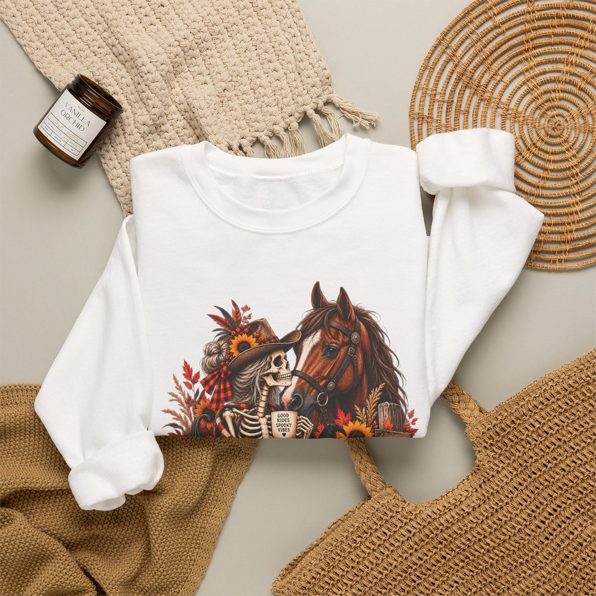 Western Horse Halloween Sweatshirt | Spooky Equestrian Fall Graphic