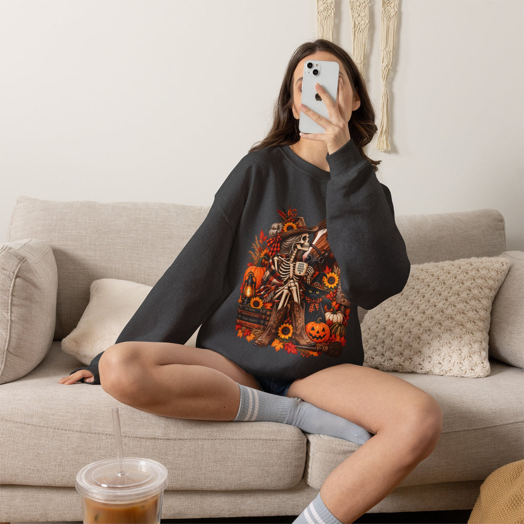 Western Horse Halloween Sweatshirt | Spooky Equestrian Fall Graphic