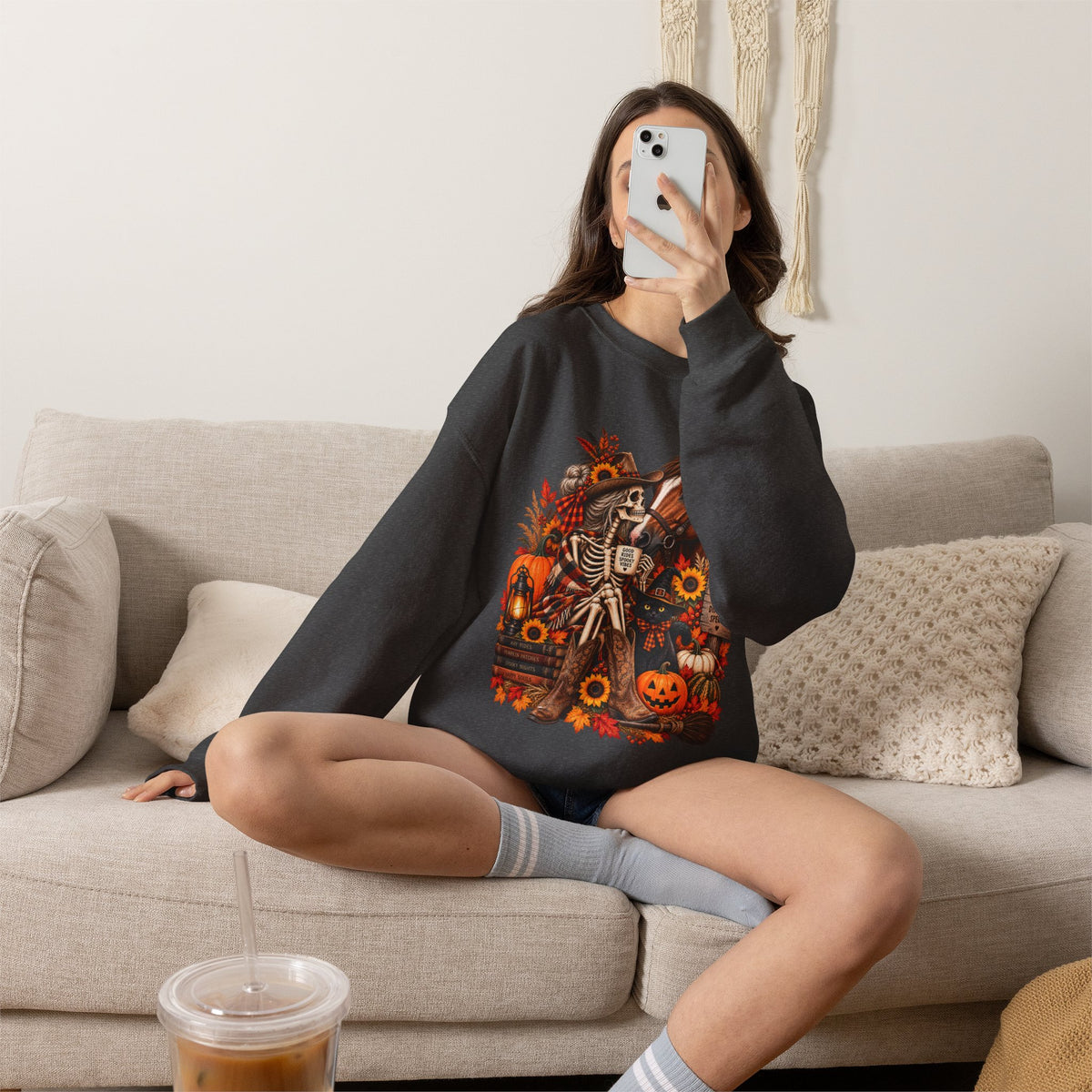 Western Horse Halloween Sweatshirt | Spooky Equestrian Fall Graphic