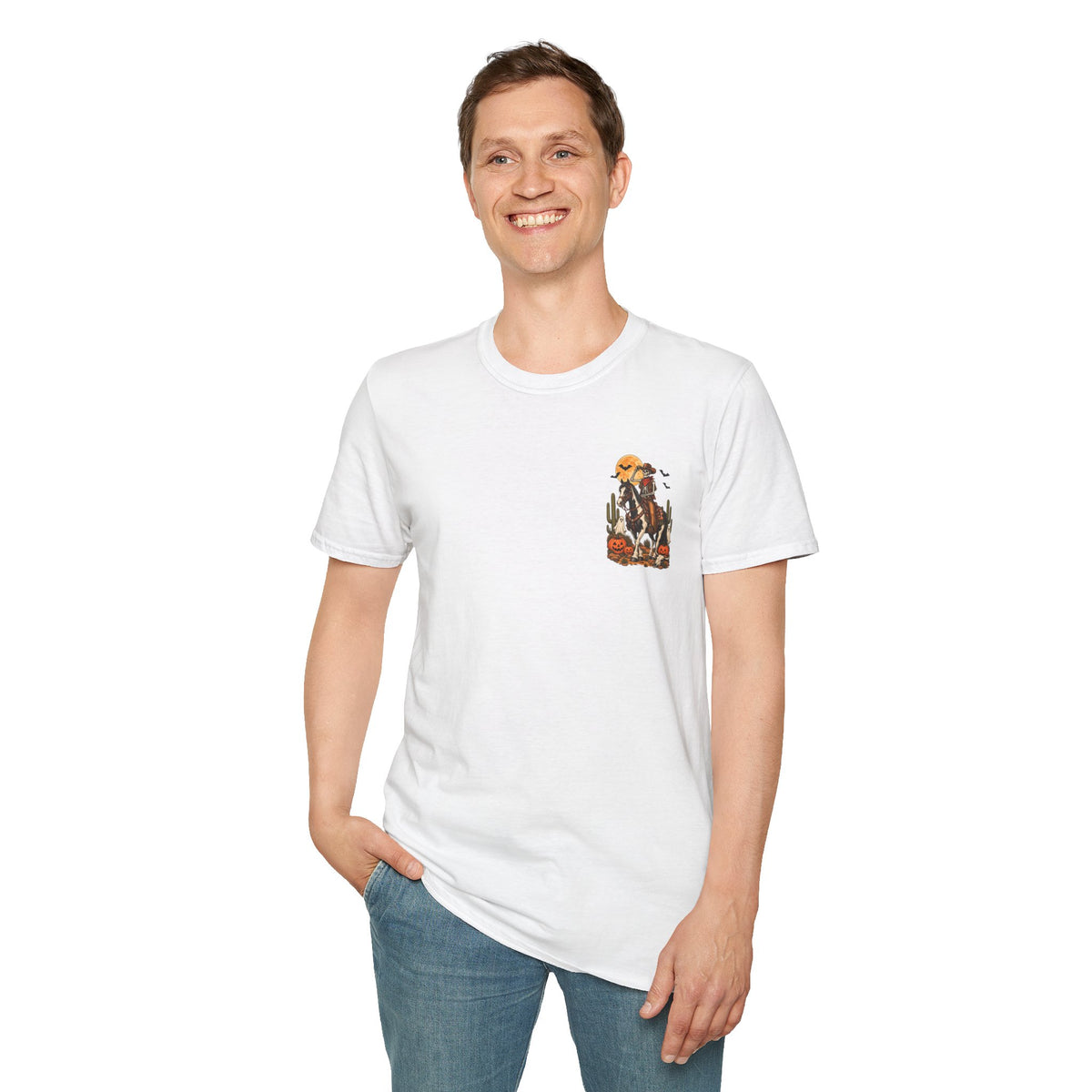 Western Halloween Skeleton Cowboy Horse T-Shirt – Spooky Equestrian Tee