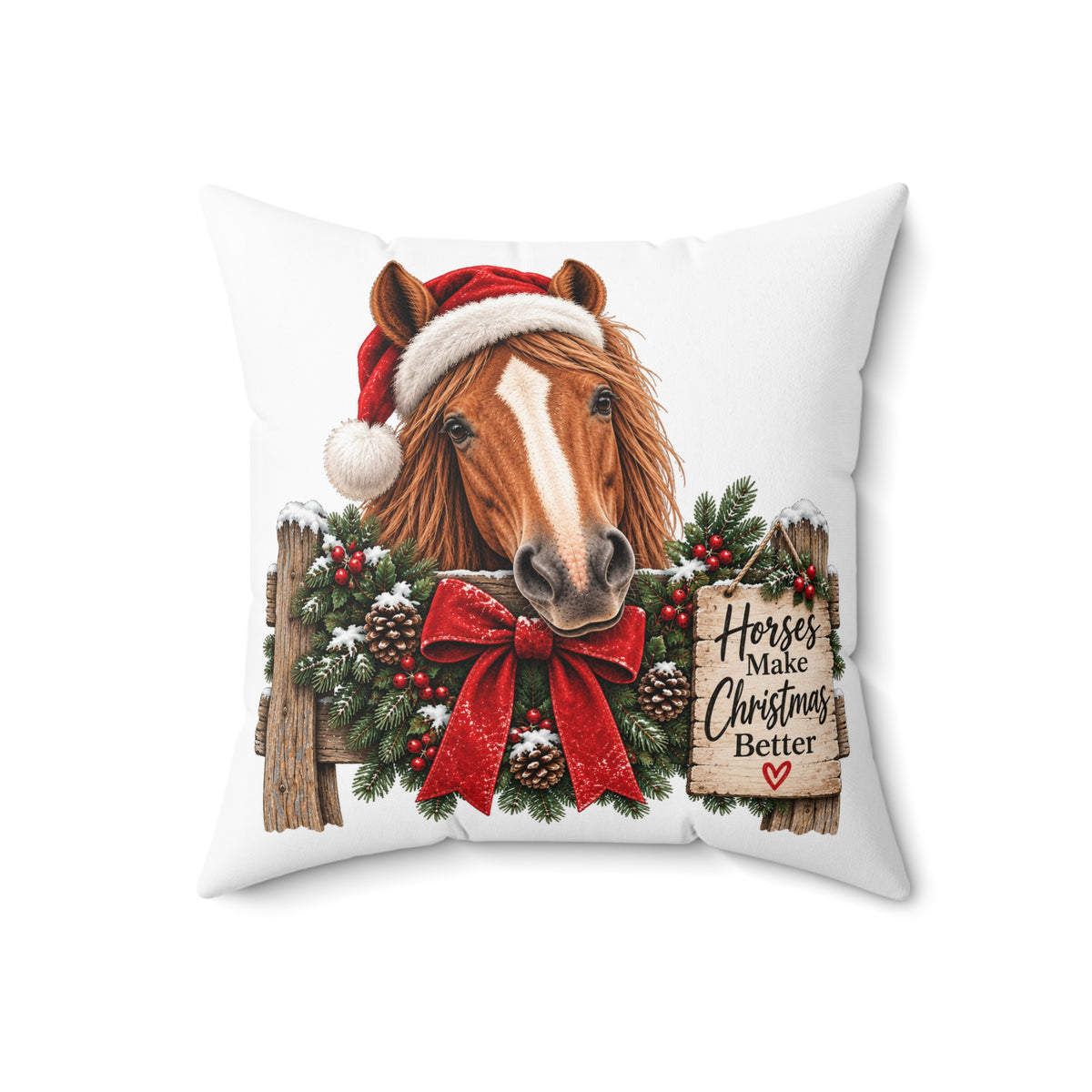 Horse Christmas Pillow | Horses Make Christmas Better