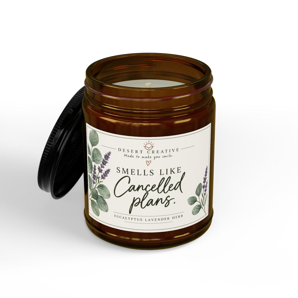 Smells Like Cancelled Plans Candle – Funny Eucalyptus Lavender Scented Candle