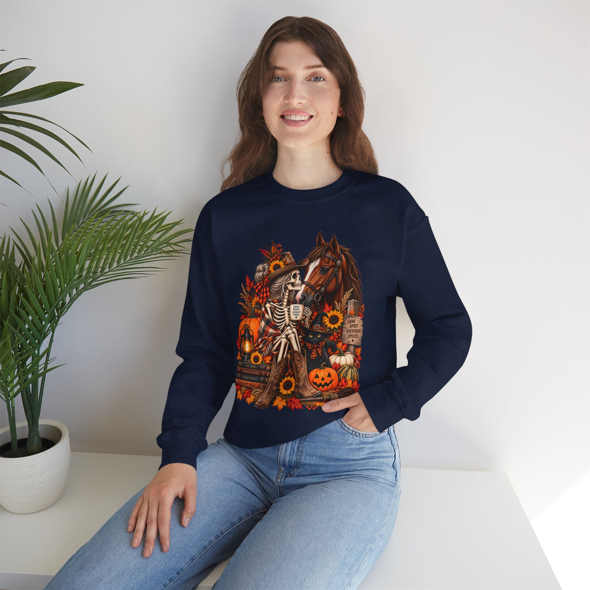 Western Horse Halloween Sweatshirt | Spooky Equestrian Fall Graphic