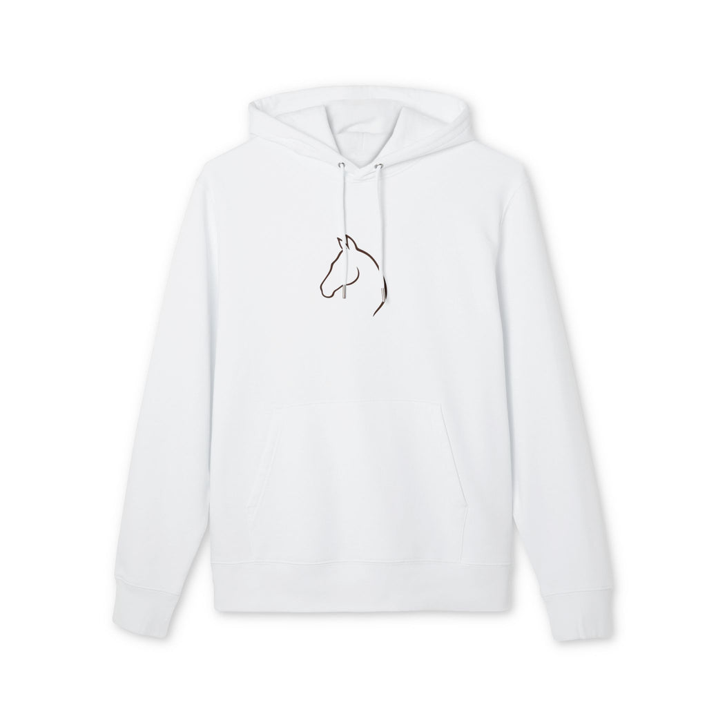 Minimalist Horse Outline Hoodie — Equestrian Line Art Pullover