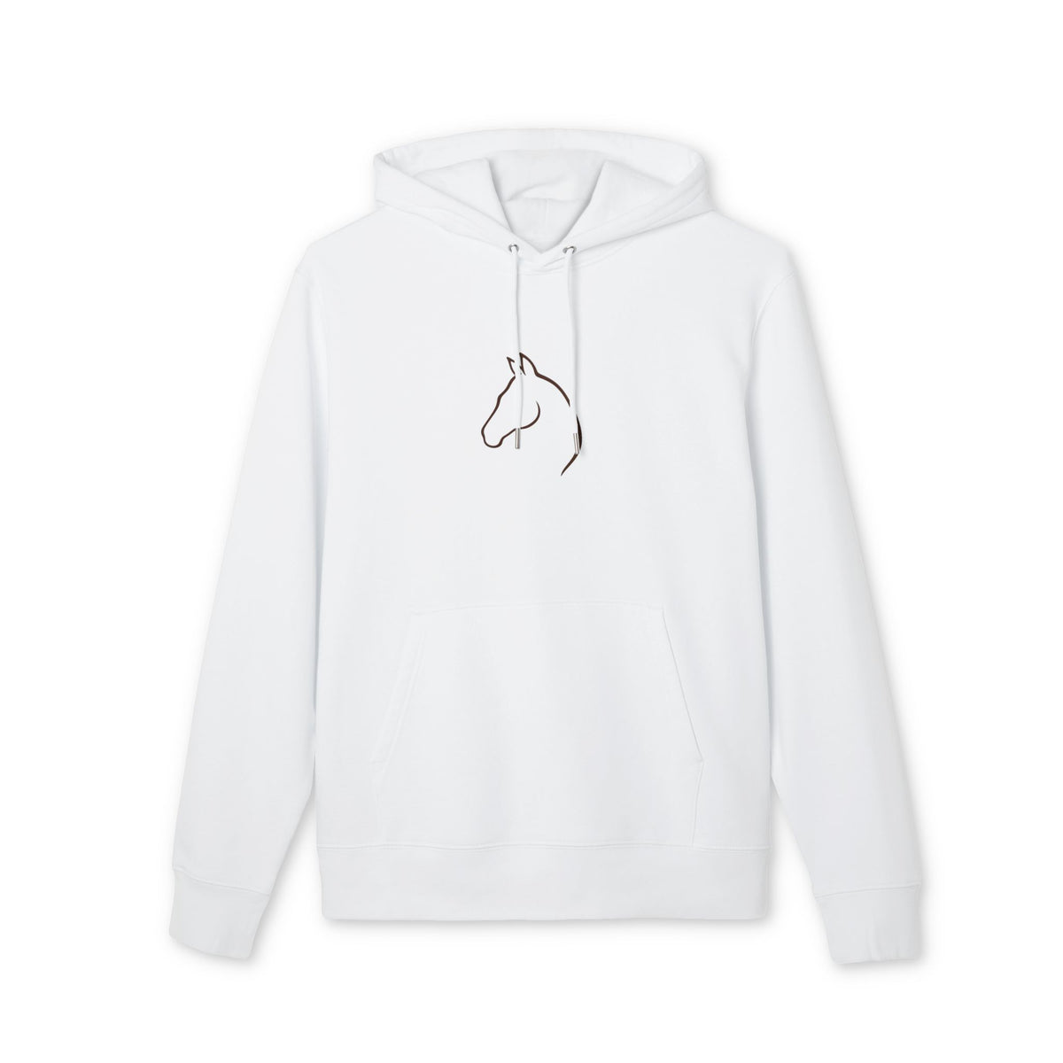 Minimalist Horse Outline Hoodie — Equestrian Line Art Pullover