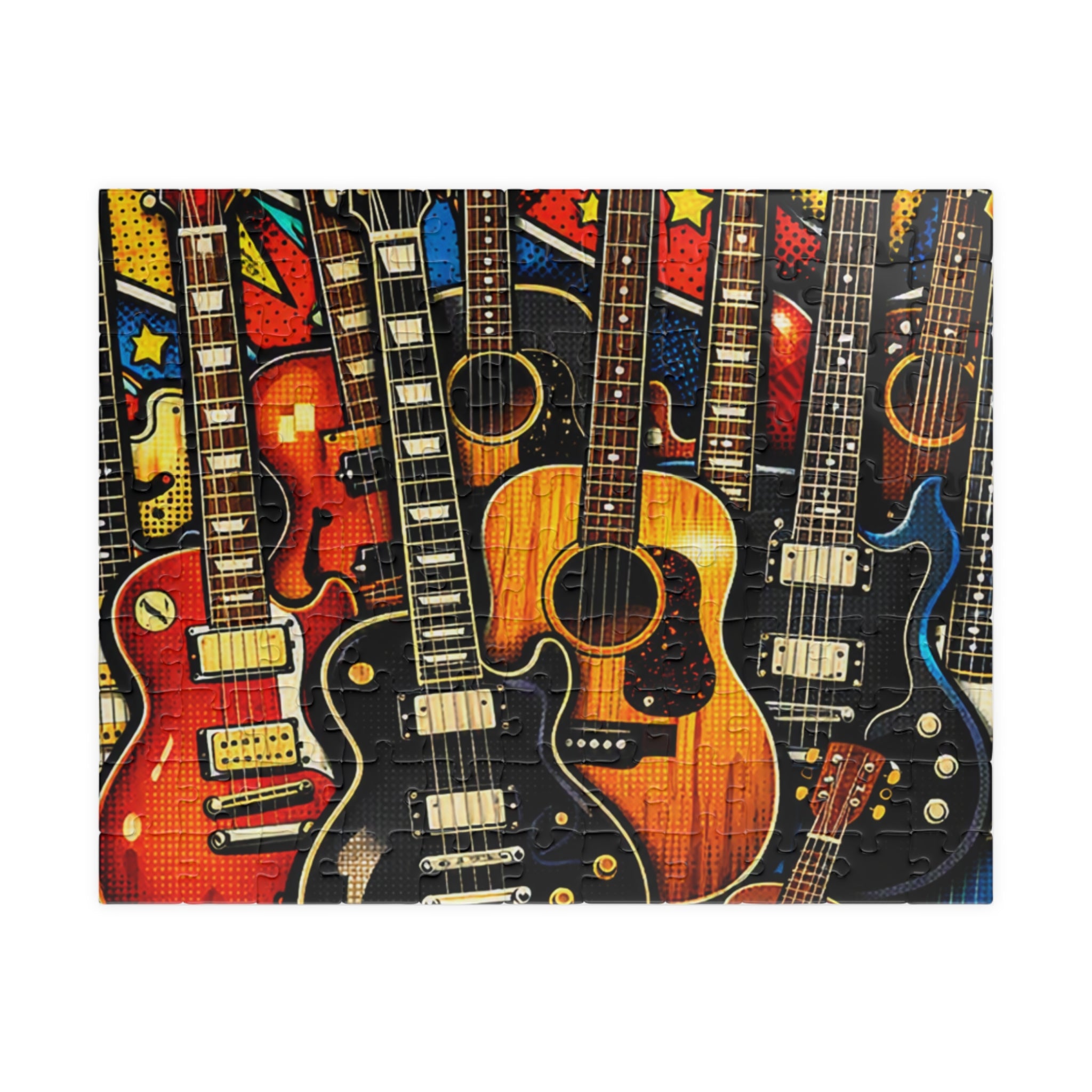 Pop art guitar jigsaw puzzle artwork
