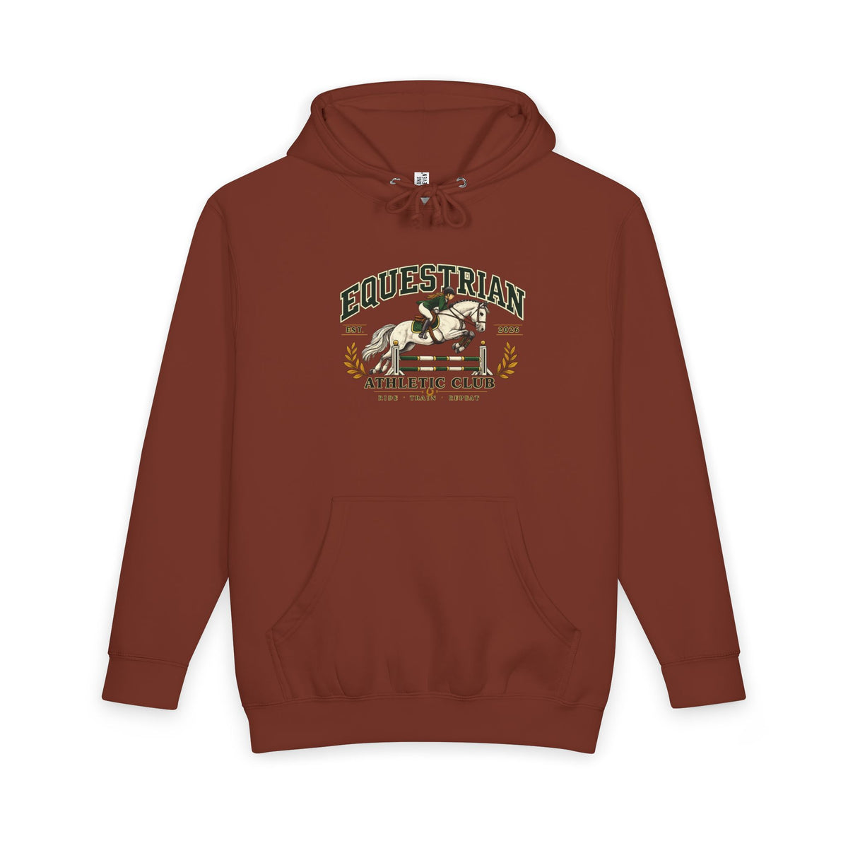 Equestrian Athletic Club hoodie with vintage horse crest