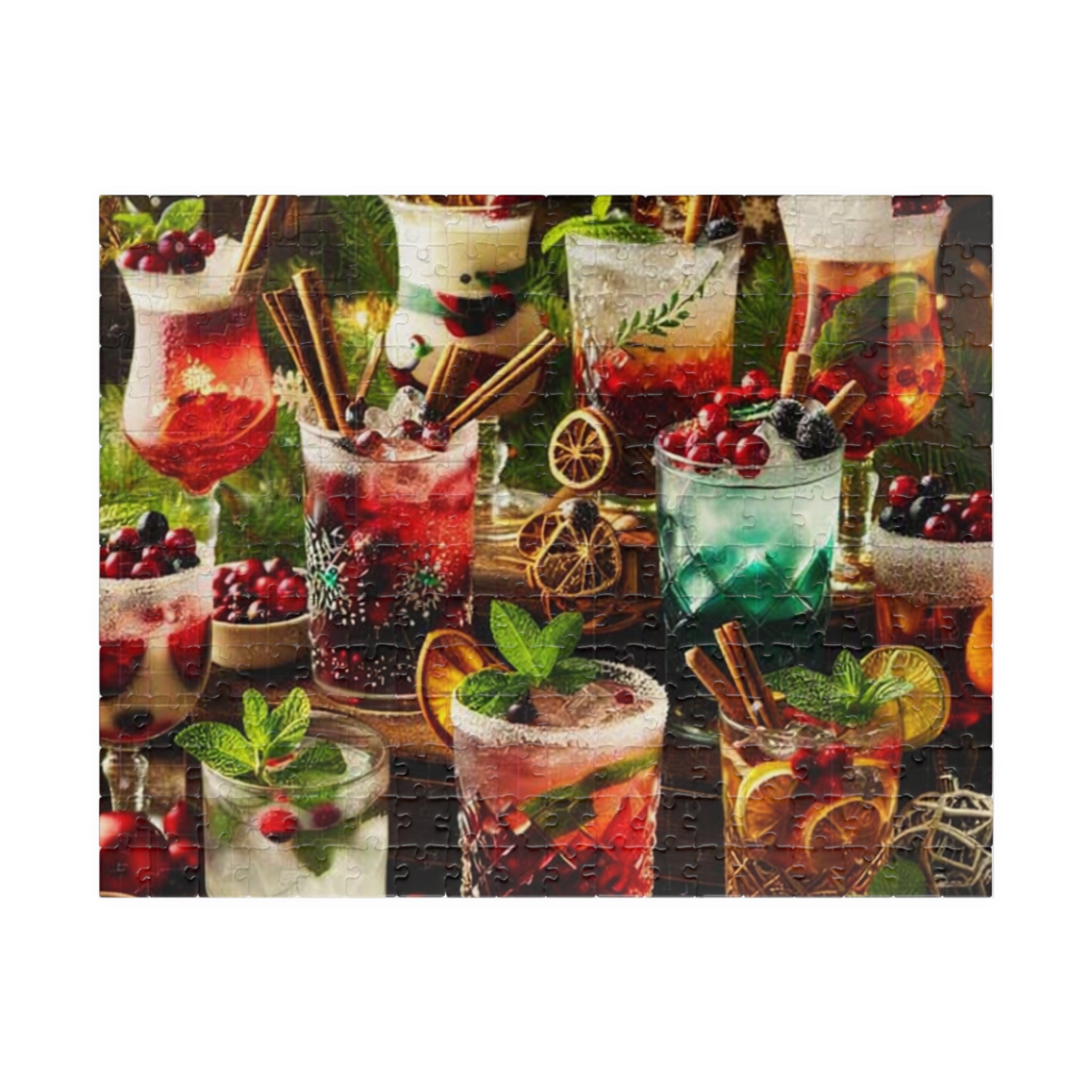 Holiday cocktails jigsaw puzzle artwork