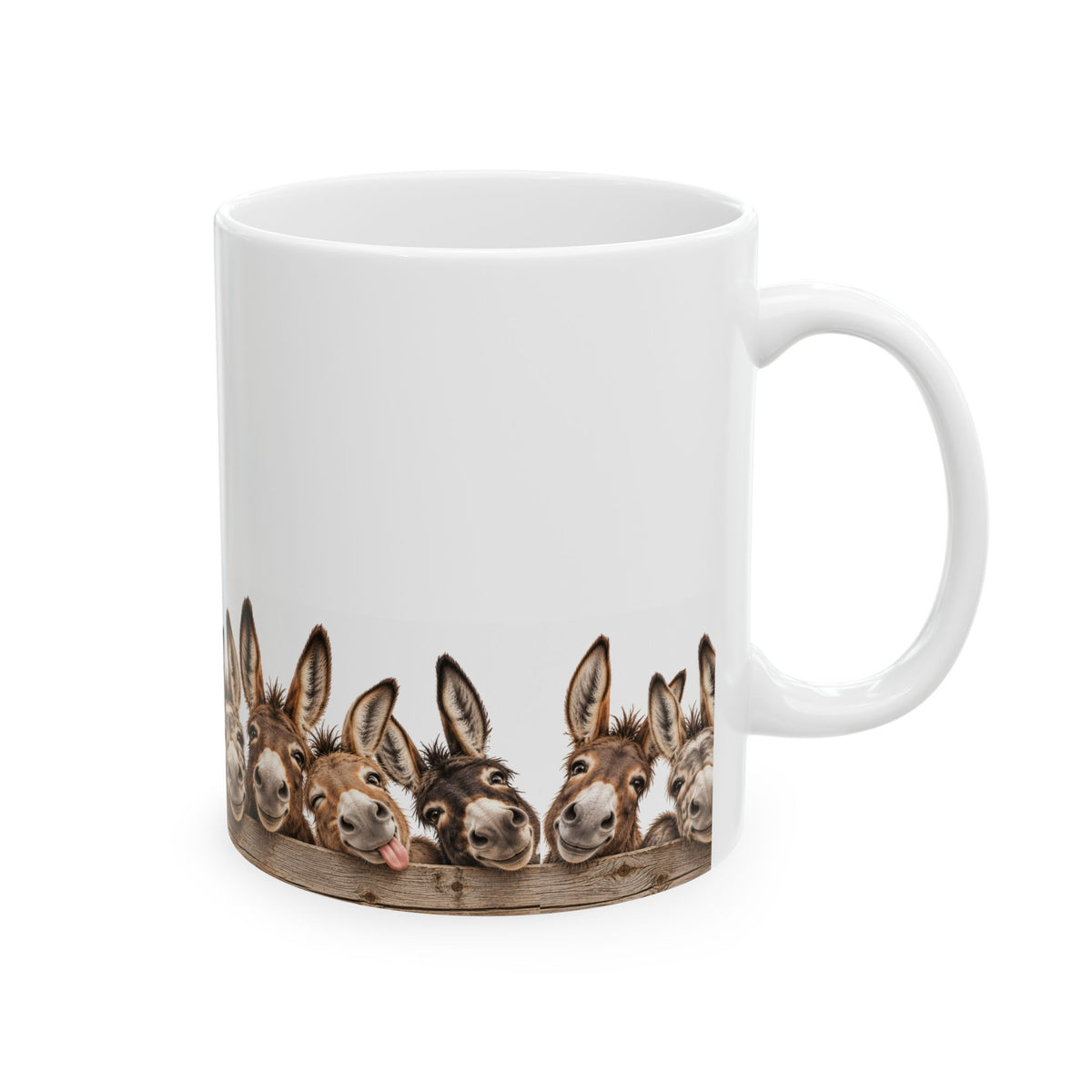 Donkey Friends Ceramic Mug (11oz & 15oz) - Cute Farm Animal Coffee Cup