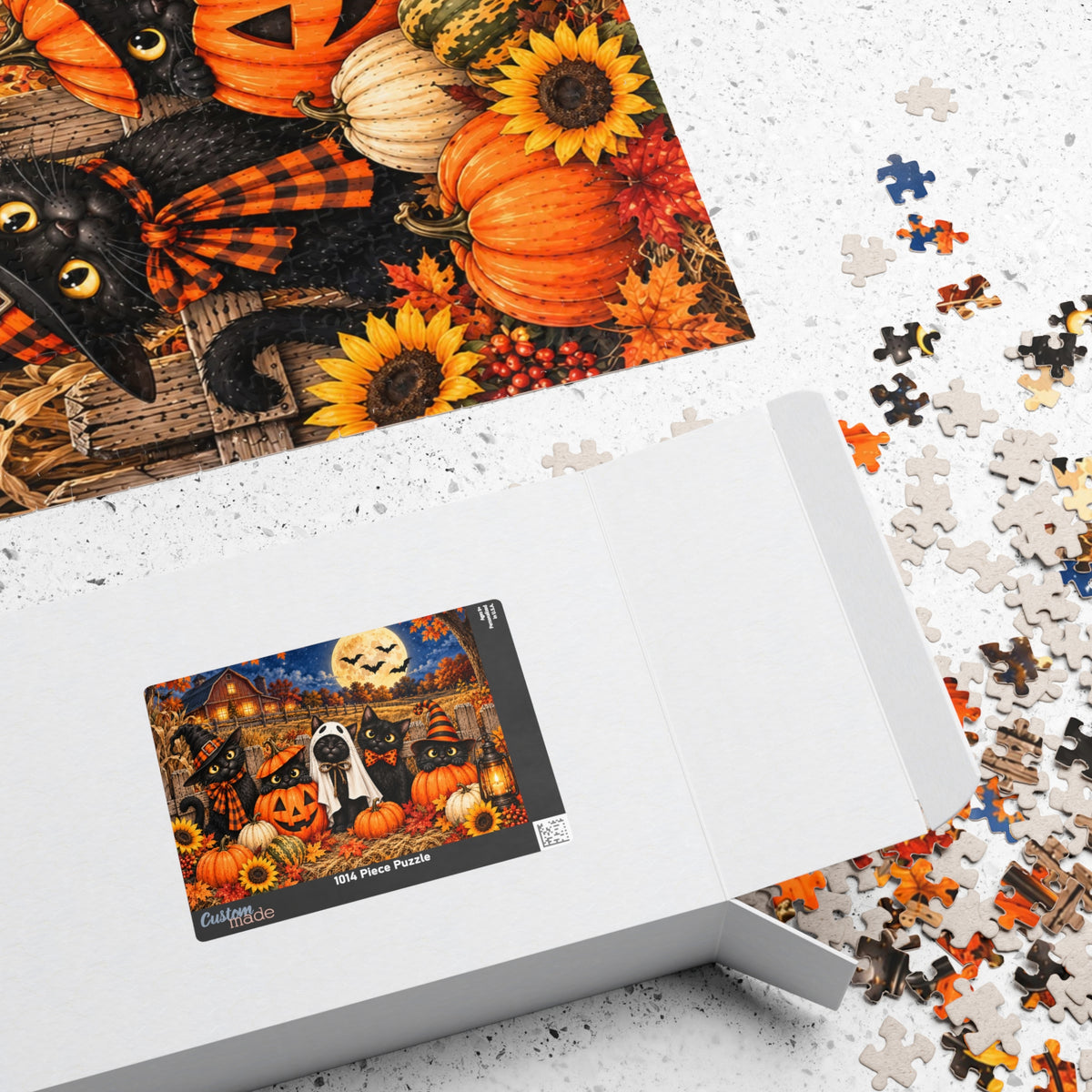 Halloween Black Cat Jigsaw Puzzle – Cute Fall Cat Puzzle