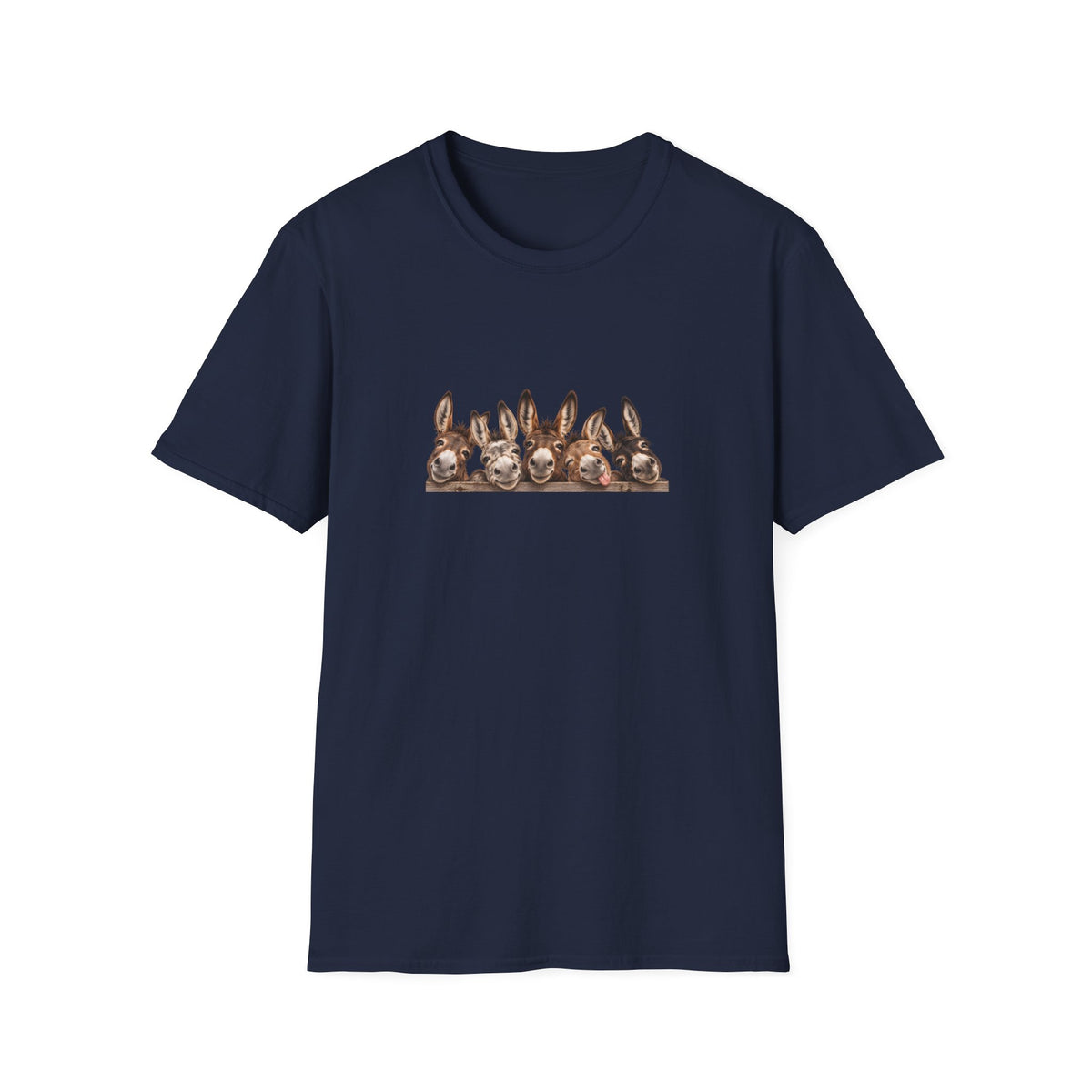 Donkey Row T-Shirt — Cute Peeking Donkeys Graphic Tee