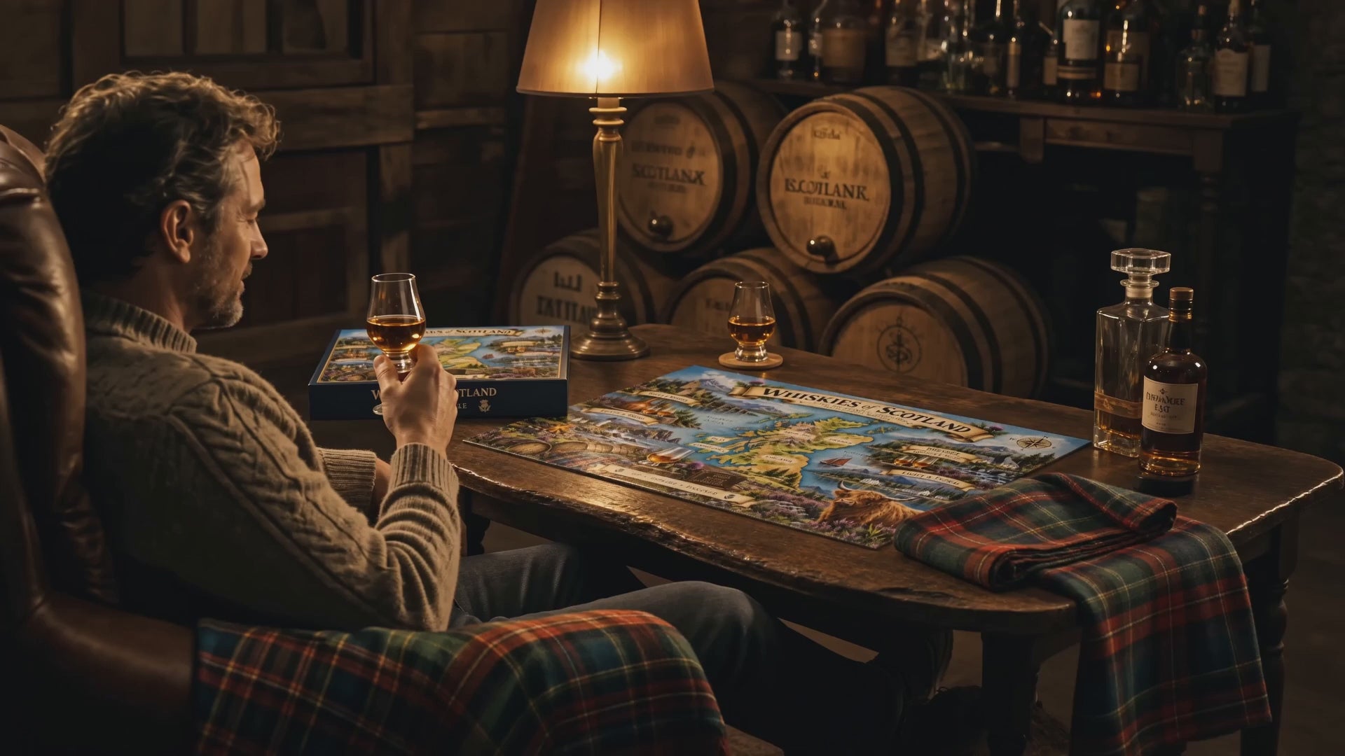 Whiskies of Scotland jigsaw puzzle map